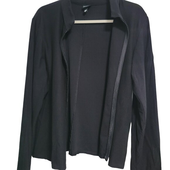 Eileen Fisher Black Zip Up Lightweight Jacket Size Medium - Picture 3 of 8